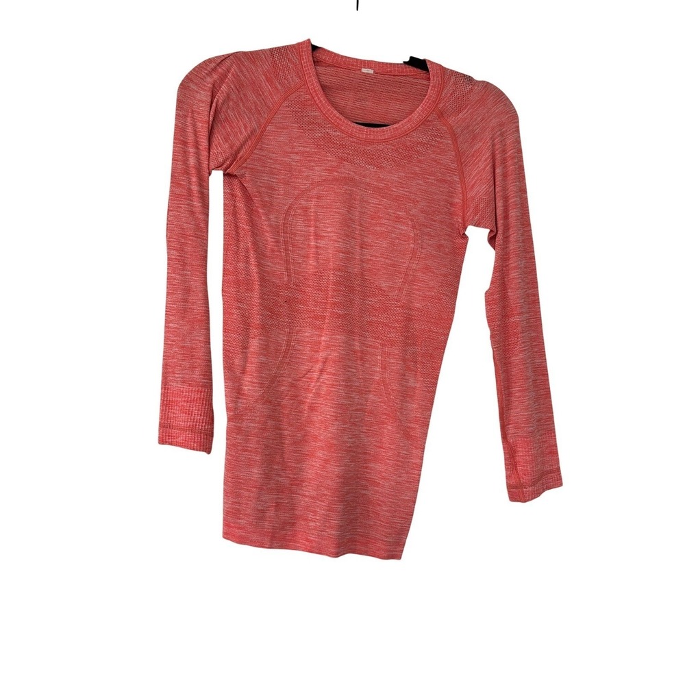 Lululemon Swiftly Tech Long Sleeve Crew Heathered‎ ORANGE 4